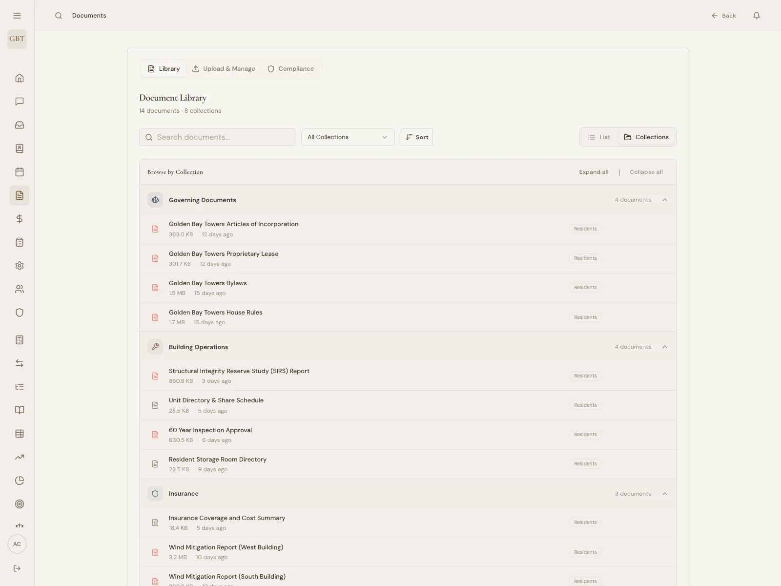 Controlled document library with indexing, approval, and access settings